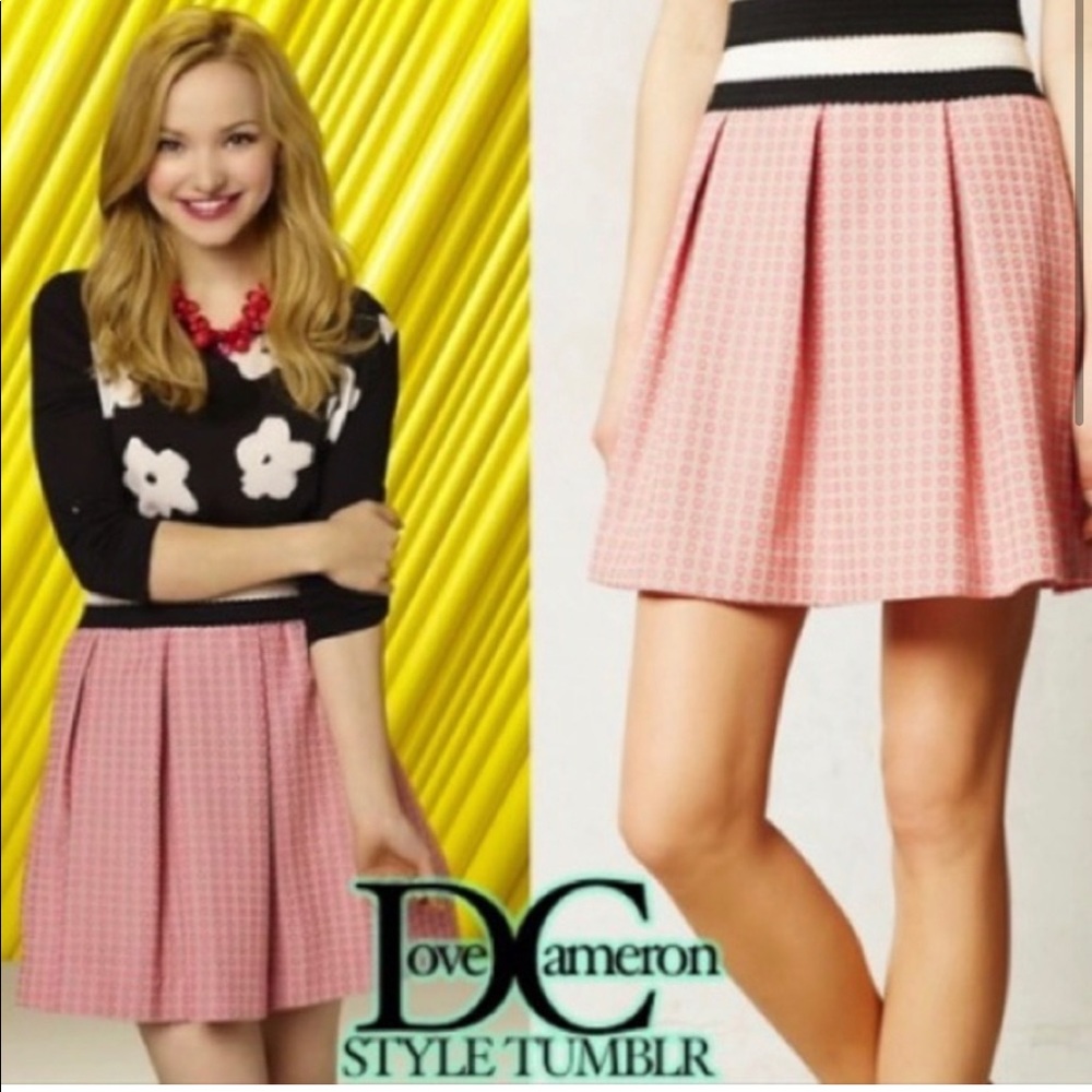 Anthropologie Maeve Ballad Swing Skirt In Pink